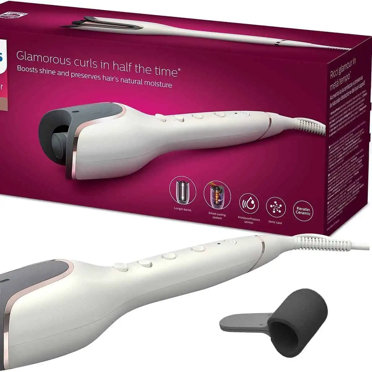 Philips StyleCare Prestige Automatischer Lockenstab mit Temperaturkontrolle und Ionisierungsfunktion (Modell BHB878/00) für 99,99 € inkl. Versand (statt 144,99 €)