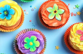 Rcanedny Stück essbare Blumen Cupcake Topper Gemischte Blumen essbare