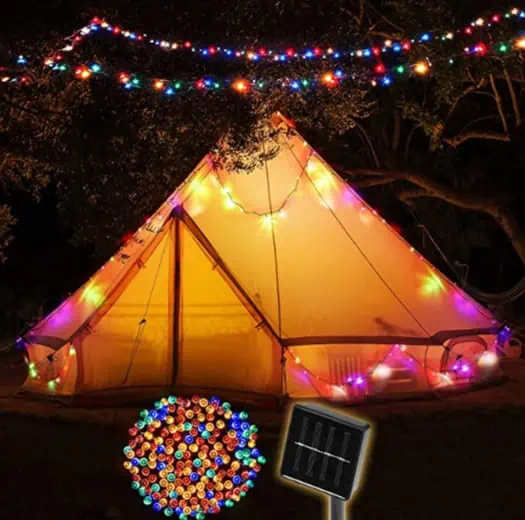 SALCAR Camping 10m Solar Lichterkette Aussen 100 LED Solarleuchten 2 Beleuchtungsmodi für 6,99 € inkl. Prime-Versand (statt 9,99 €)