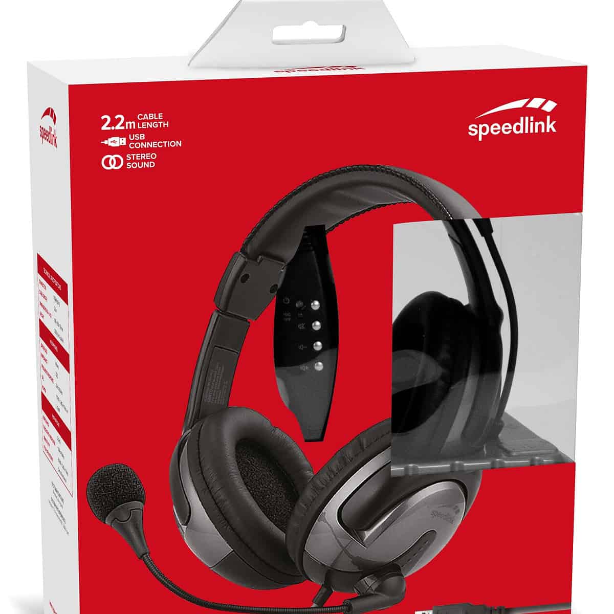 Speedlink Sento Stereo Headset Mit Usb Anschluss Und Integrierter Kabelfernbedienung