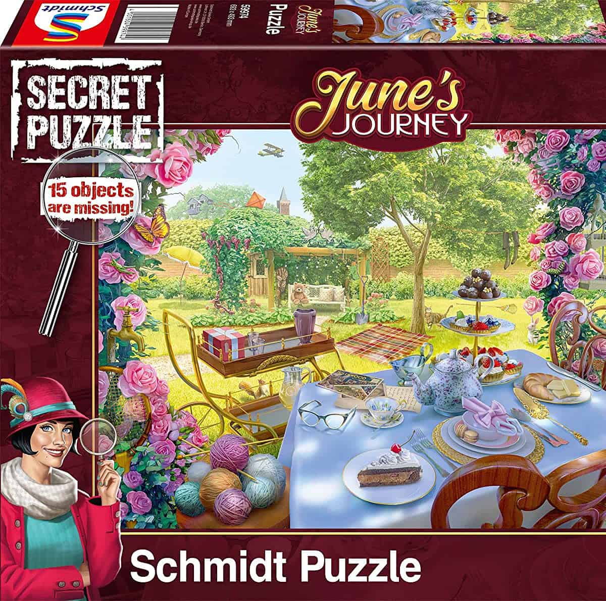 Schmidt Spiele June´s Journey Tee Im Garten Teile Puzzle ()