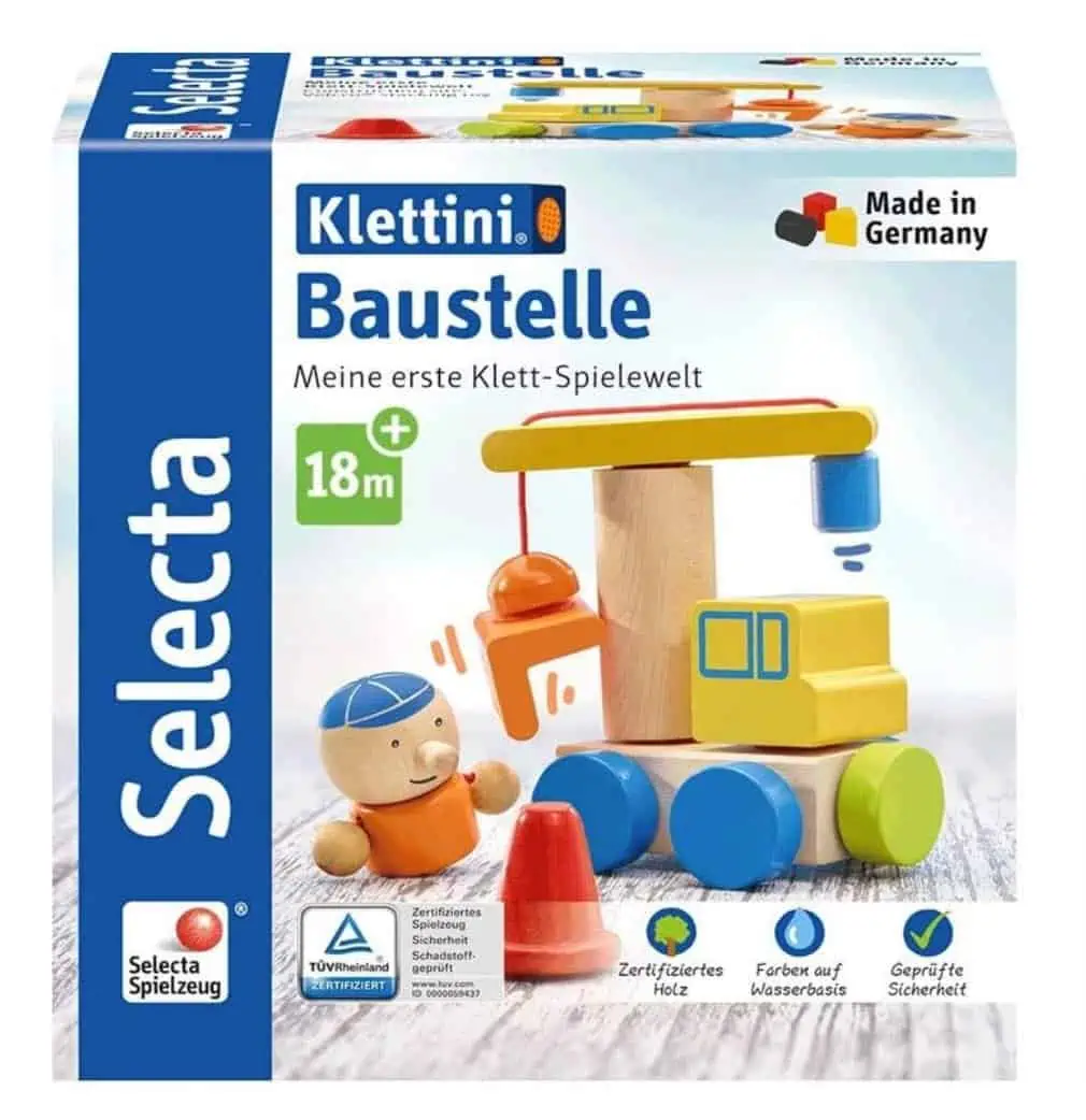 Selecta 62075 Klettini, Baustelle, Klett-Stapelspielzeug, 8 Teile, bunt für 8,40 € inkl. Prime-Versand (statt 22,94 €)
