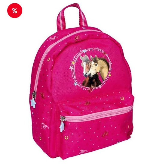 Spiegelburg Kindergartentasche Kindergartenrucksack Pferdefreunde Pink Glitzer