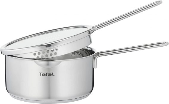 Tefal H Nordica Stielkasserolle Edelstahl Topf ( cm) mit Deckel