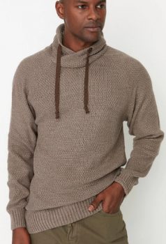 Trendyol Collection Pullover Braun Slim Fit Trendyol