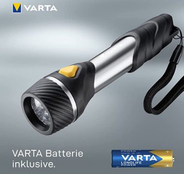 VARTA Taschenlampe mit LEDs inkl x AA Batterien Day Light Multi LED F Leuchte Taschenleuchte mit Anhänger Lampe ideal für Haushalt Angeln Garage Notfall Stromausfall Outdoor Amazon de Baumarkt