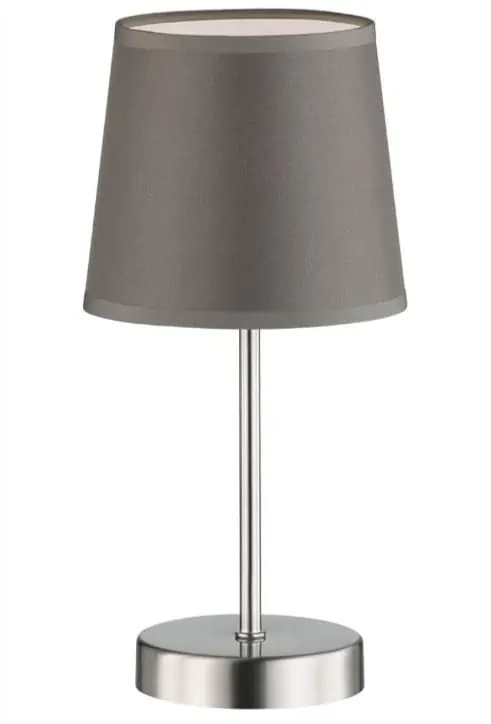 WOFI Tischleuchte Cesena 1-flammig, grau, Ø ca. 14 cm, Höhe ca. 31 cm, Stoffschirm 832401500000 für 7,64 € inkl. Prime-Versand (statt 12,98 €)