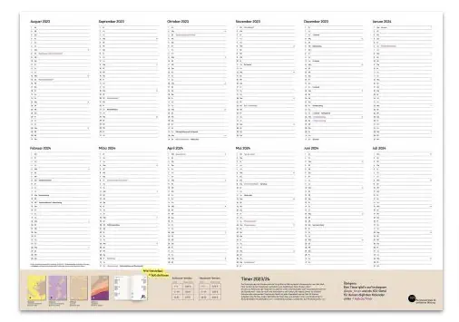 Kostenloser Wandkalender/Timer 2023/2024 [DIN-A1]