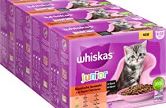 Whiskas Junior Katzennassfutter Klassische Auswahl in Sauce