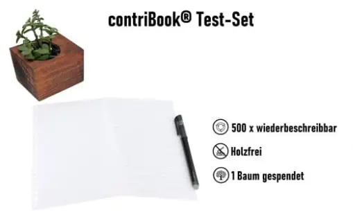 Gratis: Wiederverwendbares Notizbuch Test-Set +1 löschbarer Stift inkl. Radierer