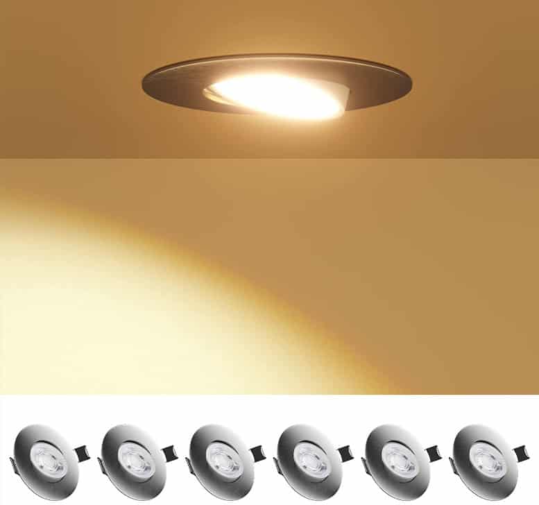 Addlon Er Set Led Einbaustrahler Dimmbar °Schwenkbar Led Spot V Dimmbar Einbauspots Ip Bad Einbauleuchten W Lm