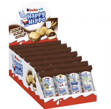 kinder Happy Hippo Kakao – Knusprige Waffelspezialität mit Milch und Kakaocreme – Packung mit je