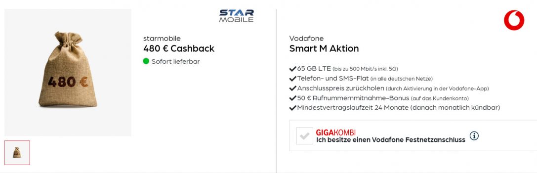 starmobile SIMonly Vodafone Smart M GB