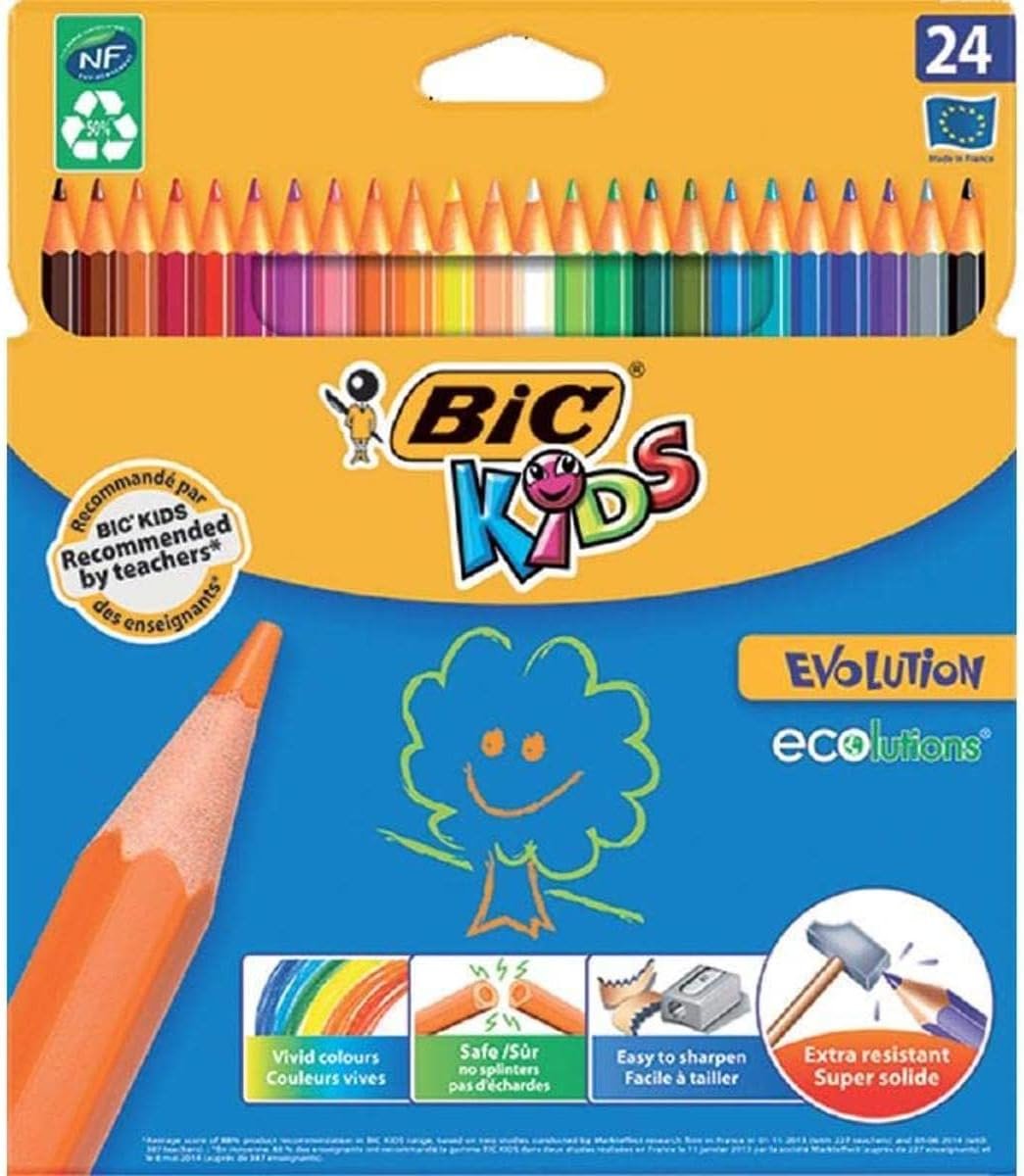 StÃ¼ck Bic Kids Buntstifte Ecolutions Evolution, Zum Malen In Farben (Im Karton Etui, Ab Jahre, Bruchsichere Mine &Amp; Ohne Holz)