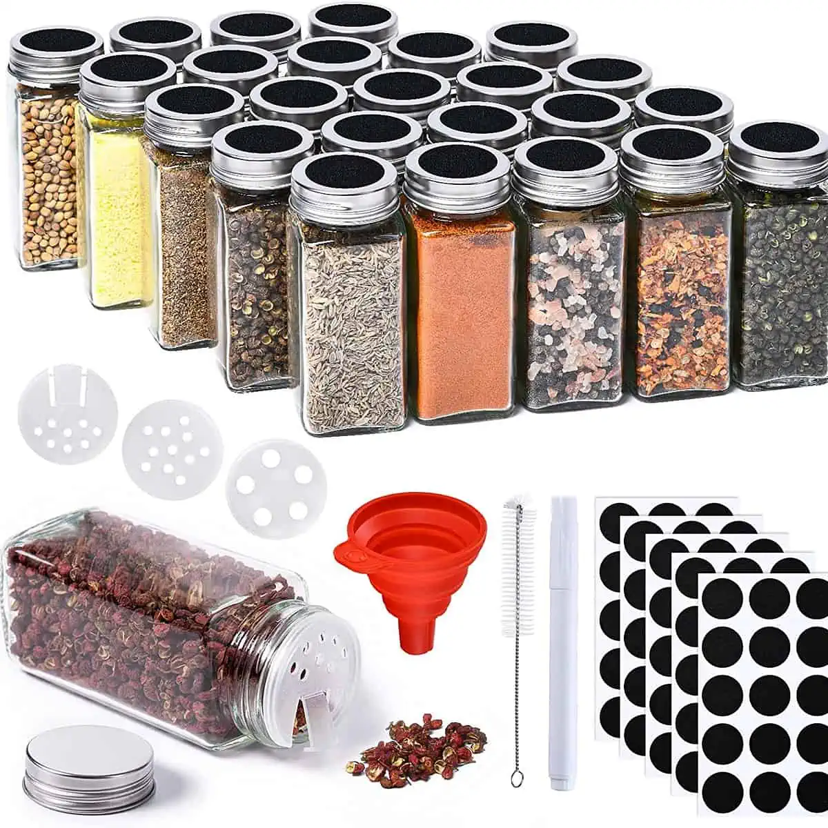 25er-Pack Gewürzgläser (eckig) für 28,03 € inkl. Prime-Versand (statt 34,98 €)