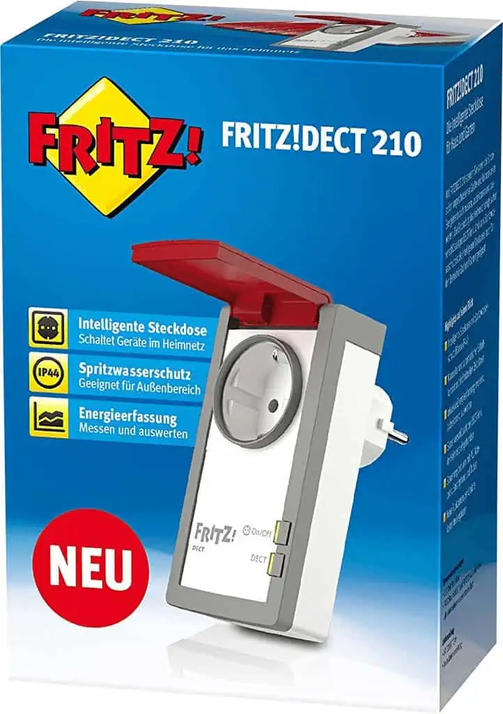 AVM Fritz Dect 210 Outdoor Steckdose (Intelligente Steckdose für Smart Home, steuerbar zum Energie sparen, mit Spritzwasserschutz (IP 44)) für 55,89 € inkl. Versand (statt 73,48 €)