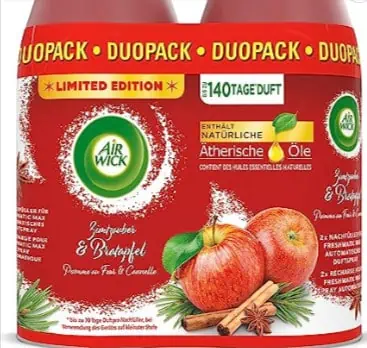 2 x 250 ml Air Wick Freshmatic Max Raumspray DUO Zimtzauber und Bratapfel für 4,45 € Prime