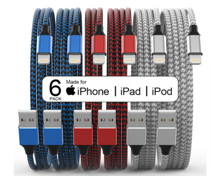 [Apple MFi Certified] iPhone Ladekabel, Stück M iPhone Lightning Kabel, Nylon Braided U