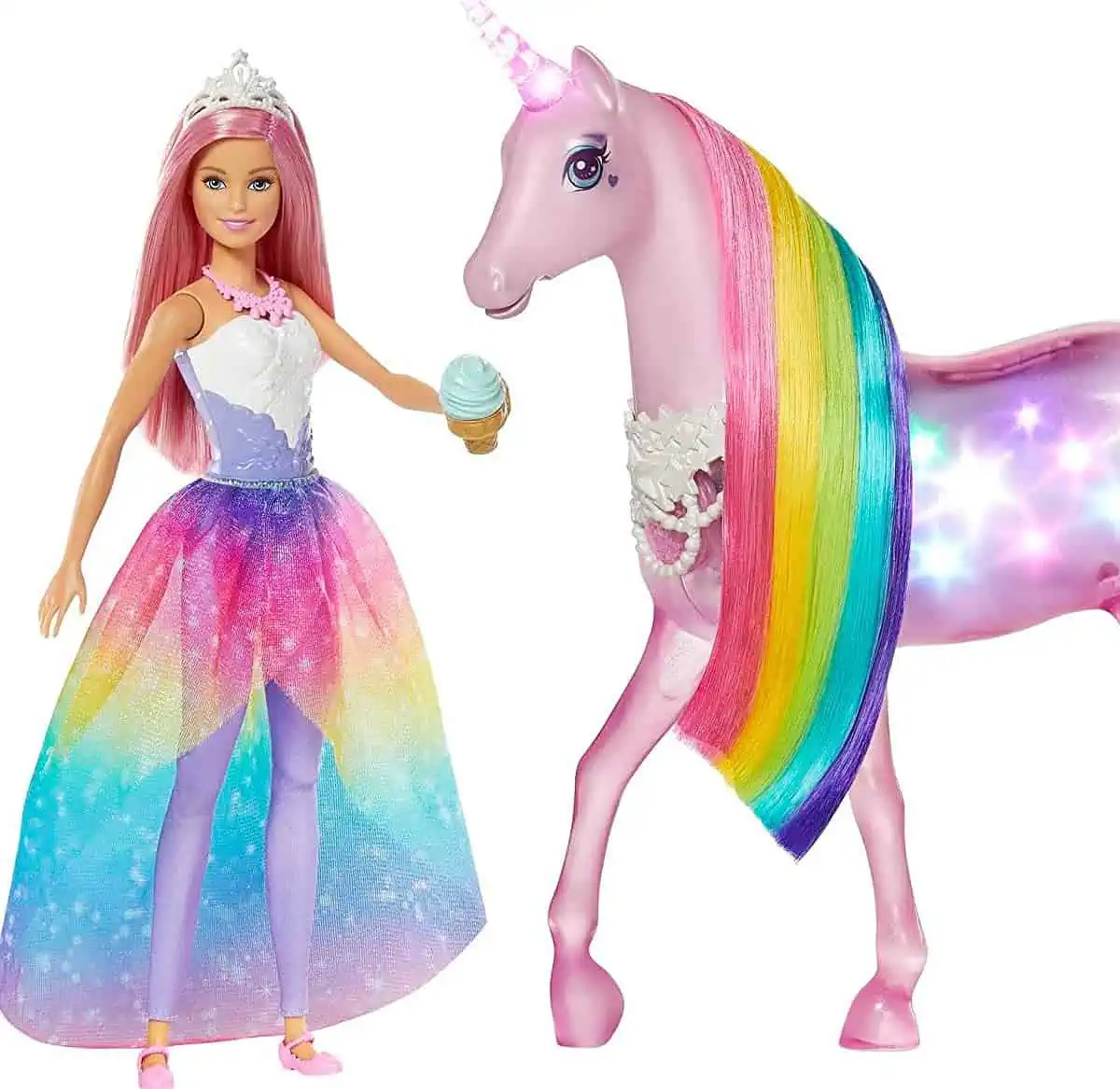 Barbie GWM78 – Dreamtopia Magisches Zauberlicht Einhorn (mit Berührungsfunktion, Licht und Sound) für 47,59 € inkl. Versand (statt 69,52 €)