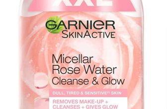 Garnier Mizellenwasser XL mit Rosenwasser, für müde & empfindliche Haut, entfernt Make Up & bringt H