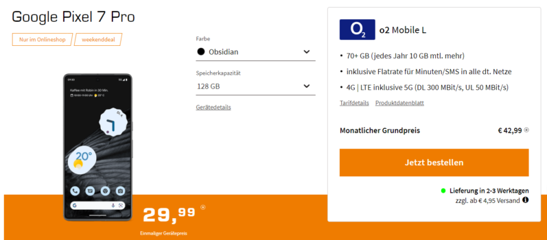 Google Pixel + o Mobile L mit + GB