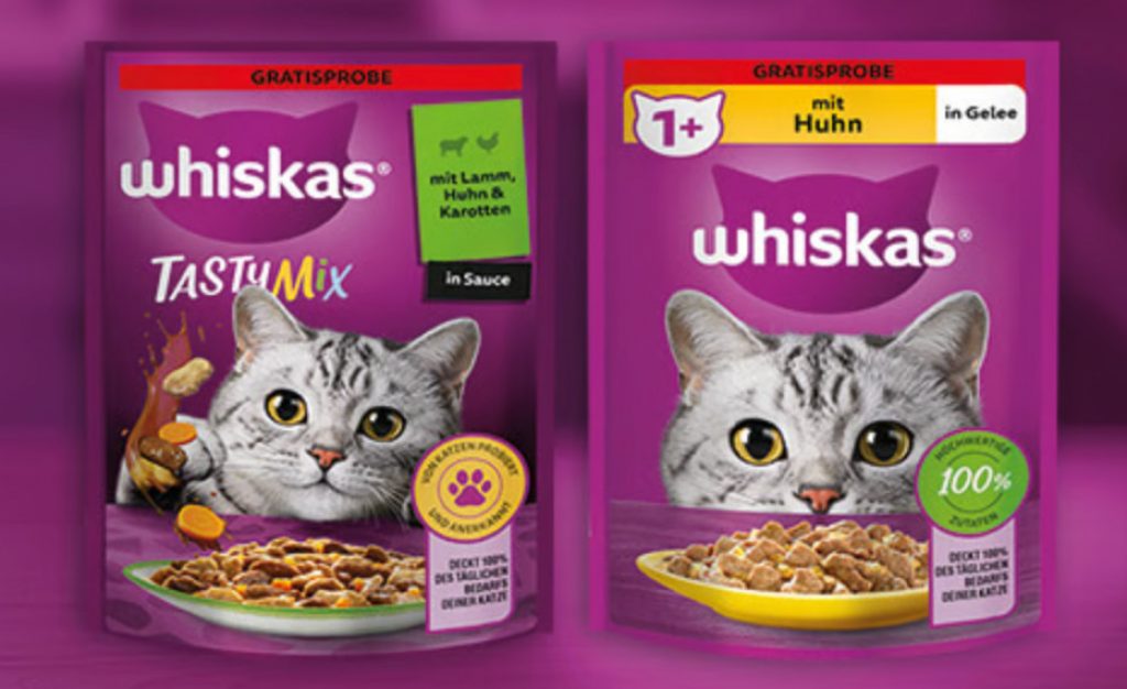 Gratis: 2 Proben WHISKAS 😻 “Huhn” und “Tastymix” Gratis: 2 Proben WHISKAS 😻 “Huhn” und “Tastymix”