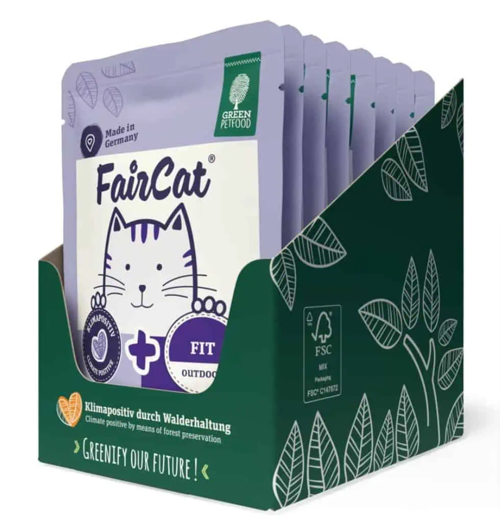 Green Petfood FairCat Fit (8 x 85 g), getreidefreis Katzenfutter für Outdoor Katzen ab 4,99 € inkl. Prime-Versand (statt 10,68 €)