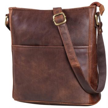 LEABAGS Leder Handtasche Damen I Premium Echtleder Umhängetasche I Damen Schultertasche I Damentasche I Tragetasche für Arbeit Uni Schule Freizeit I Größe M x x cm I Nut Amazon de Fashion