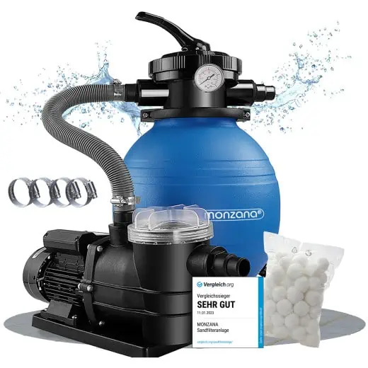 Monzana Sandfilteranlage 9.600 L/h mit Vorfilter ab 127,95 € inkl. Versand