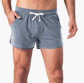 NAVISKIN Herren Mesh Laufshorts Ultraleicht Sportshorts atmungsaktiv Split Trainingsshorts integrier