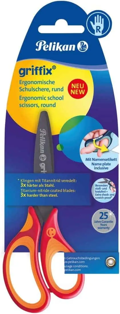 Pelikan griffx Schulschere 803526 in rot (für Rechtshänder) für 2,49 € inkl. Prime-Versand (statt 5,95 €)