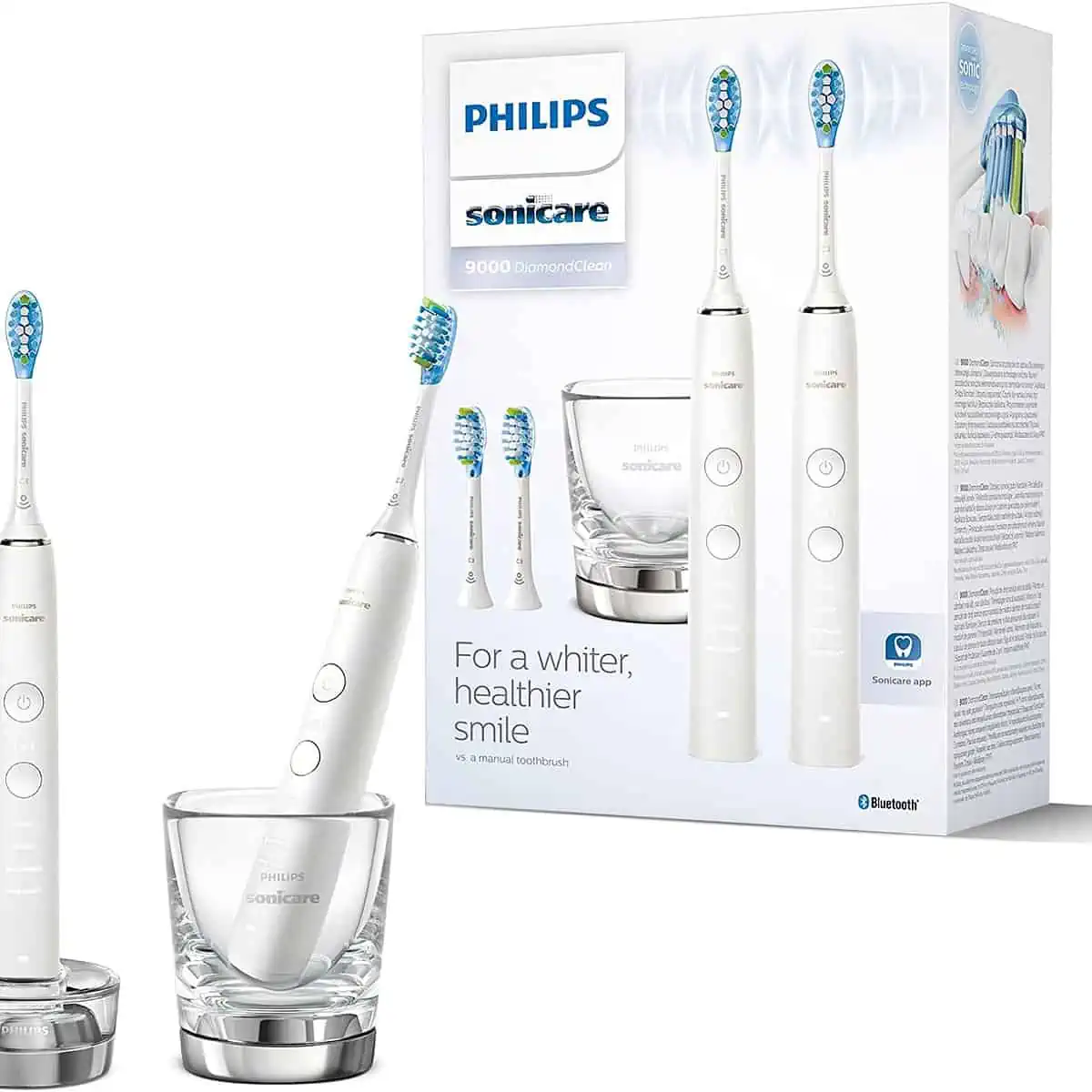 Philips Sonicare DiamondClean 9000 Elektrische Zahnbürste Doppelpack (2 Schallzahnbürsten, 2 Ladegläsern, 4 Premium Bürstenköpfe) für 199,99 € inkl. Versand (statt 279,99 €)