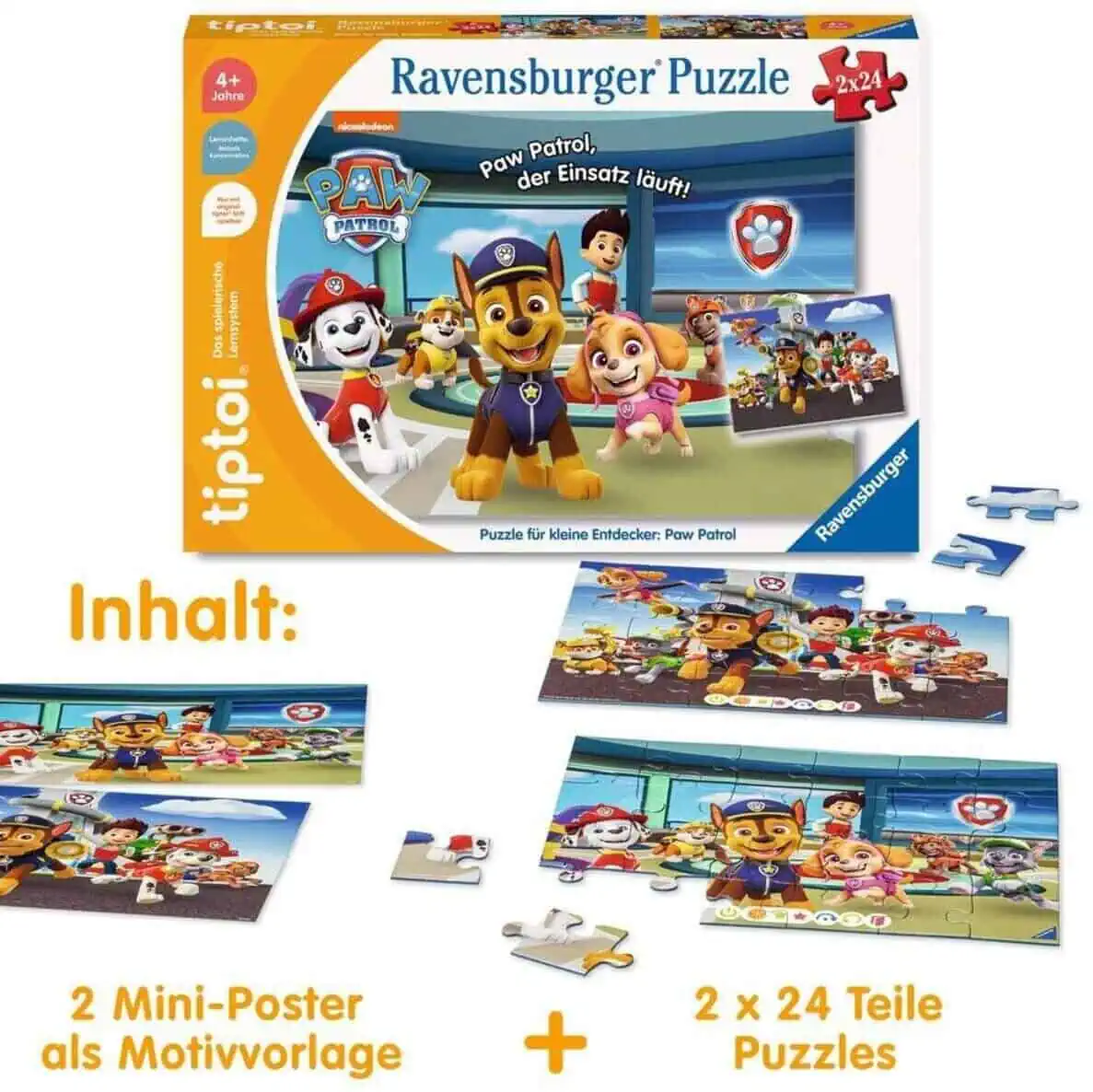 Ravensburger tiptoi Puzzle (00135) Puzzle für kleine Entdecker: Paw Patrol für 10,12 € inkl. Prime-Versand