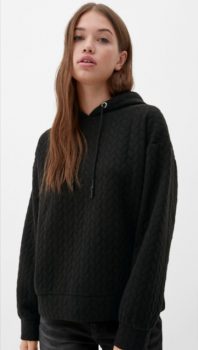 S.Oliver Damen Hoodie mit Musterstruktur