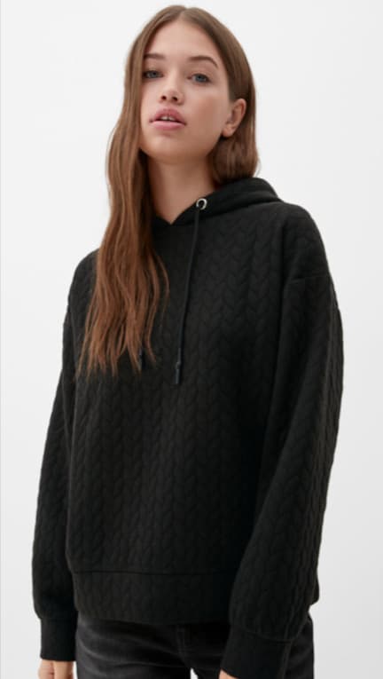 S.oliver Damen Hoodie Mit Musterstruktur