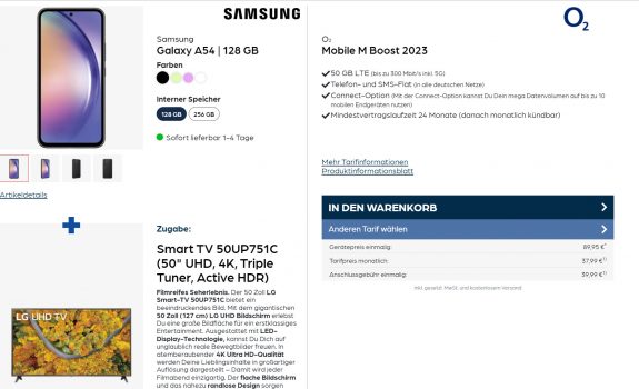 Samsung Galaxy A + LG Smart TV UPC + o Mobile M Boost mit GB