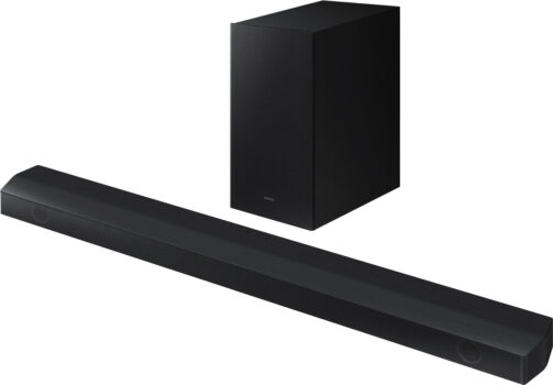 Samsung Soundbar HW B (. Kanal, W, HDMI ARC, BT, USB, Kabelloser Subwoofer, Fernbedienung)