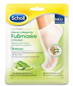 Scholl EXPERTCARE intensiv pflegende Fußmaske mit Aloe Vera – Feuchtigkeitsspendende Pflege – Paar