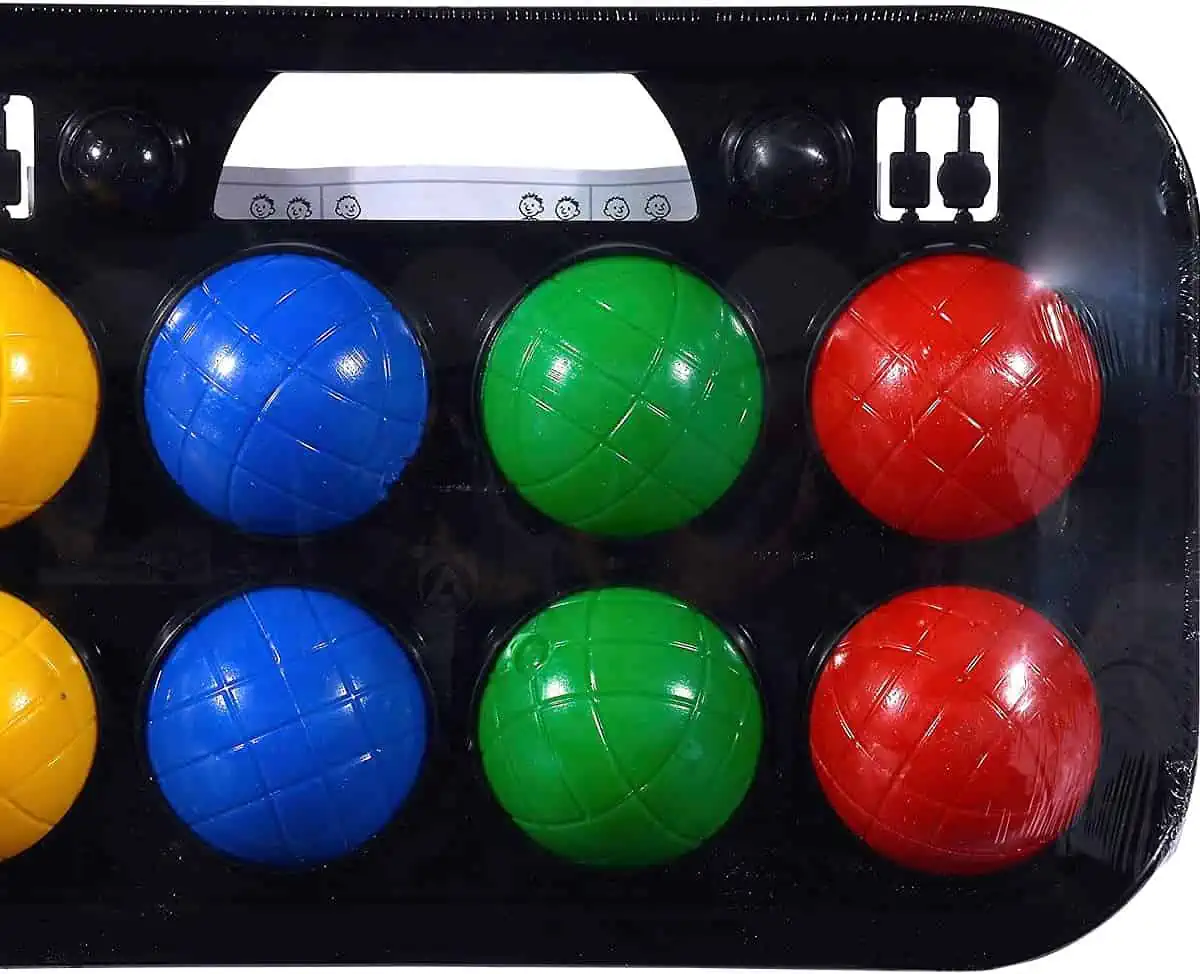 Simba 107401391 – Boccia Spiel Tragekorb (8 Kugeln 7x8cm, 2 Zielkugeln) für 5,12 € inkl. Prime-Versand (statt 8,12 €)