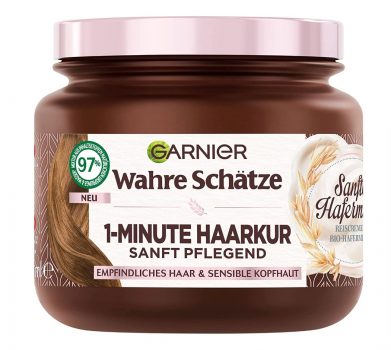 Wahre Schätze Feuchtigkeitsspendende Minute Haarkur für sensible Kopfhaut, Mit Reiscreme und Bio H