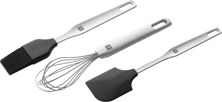 Zwilling Back Set Twin er Set (Edelstahl Backpinsel, Teigschaber, Schneebesen mit Silikon)