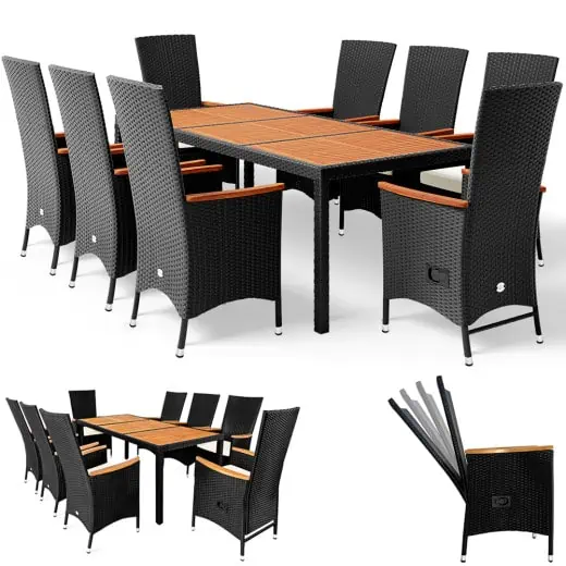 casaria Polyrattan Garten-Sitzgruppe Rio 9-teilig ab 685,95 € inkl. Versand