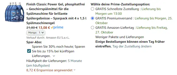 Finisch Power Gel Angebot