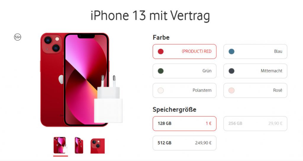 Iphone 13 + Vodafone Gigamobil M Mit Gigakombi 50 Gb