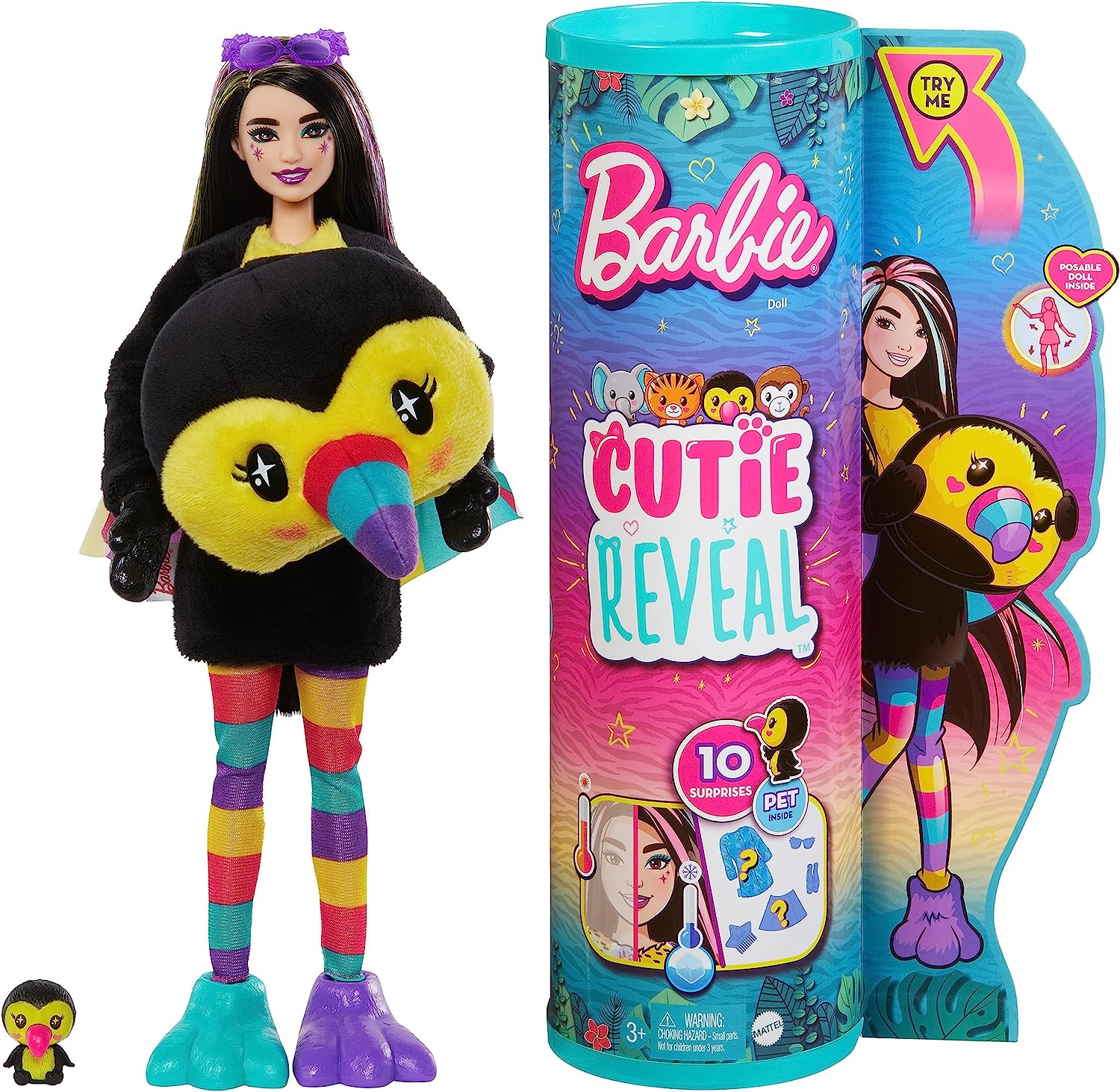 Barbie Cutie Reveal Dschungel Reihe Bewegliche Puppe