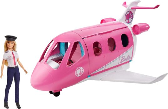 Barbie GJB Reise Traumflugzeug verwandelbares Spielset mit Puppe