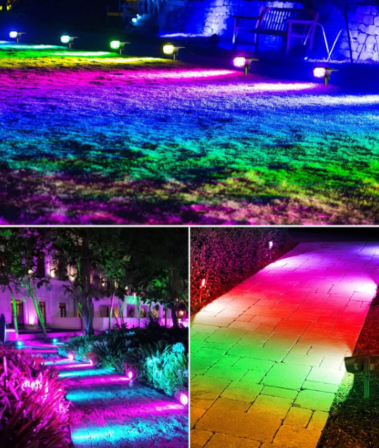 Biling Farbig Solar Gartenleuchten Für Außen Bunt Rgb Solarlampe Licht Outdoor Lights Ip