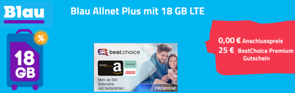 Blau Allnet Plus Mit Gb Lte Mit € Bestchoice Premium Gutschein