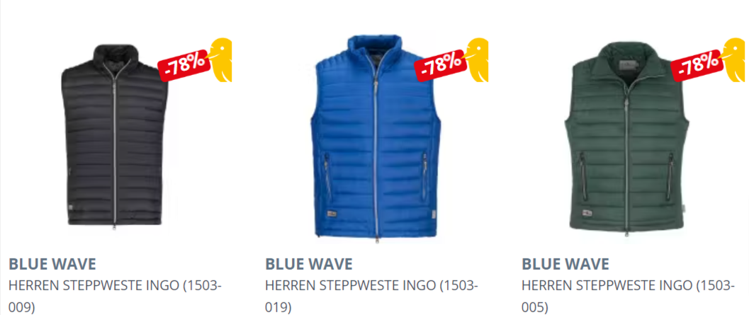 Blue Wave Herren Steppweste Ingo