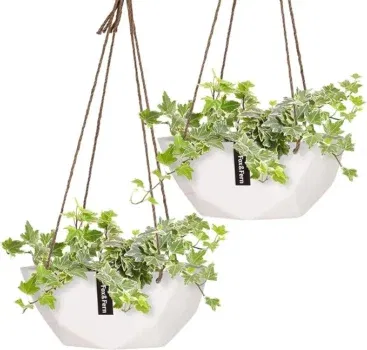 Blumfeldt Laren Blumenampel Ø28cm weiß (2er-Set)